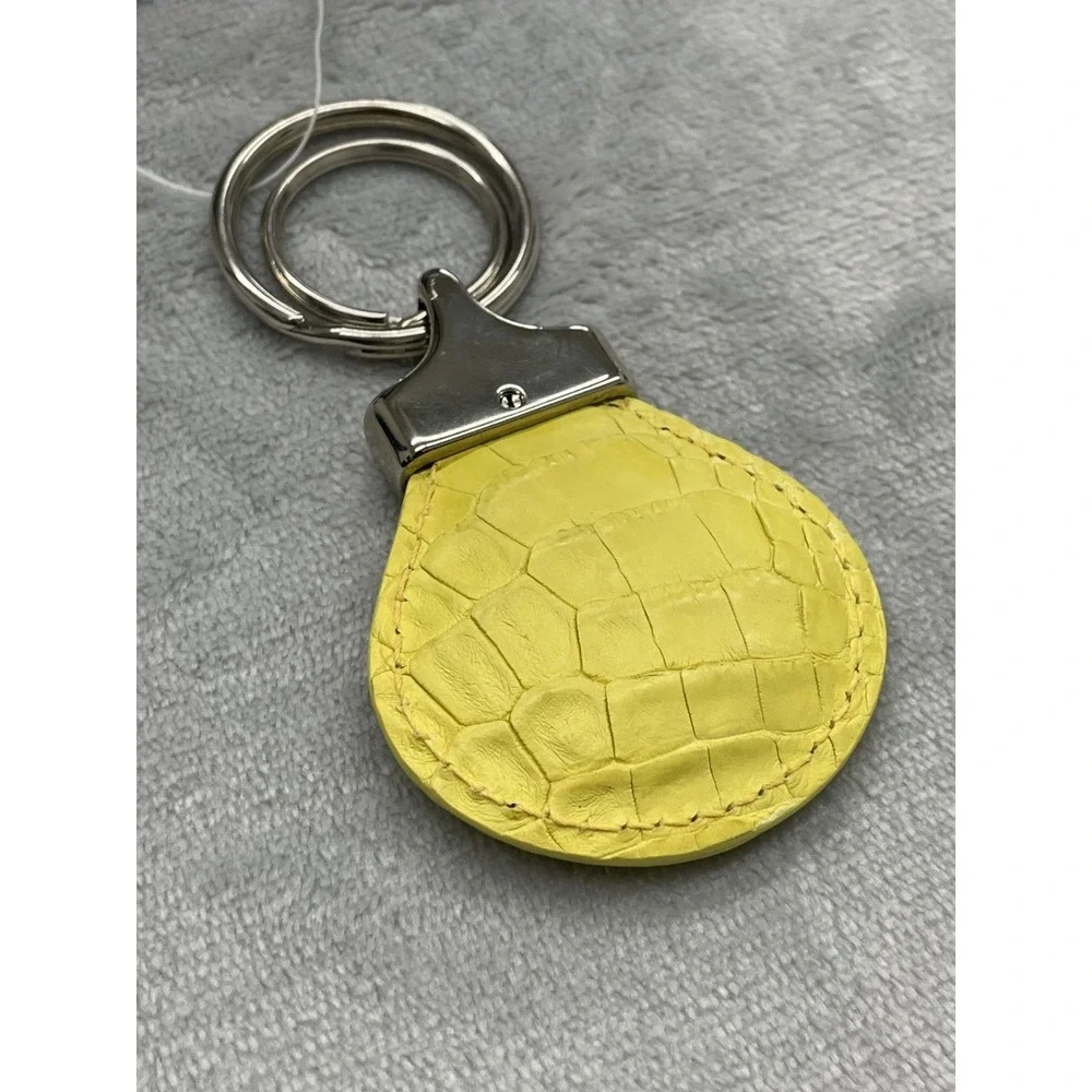 Vintage Gianni Versace Medusa Keychain Unisex One Size Yellow Leather Italy